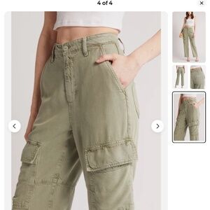 Adriano Goldschmied Womens Green Deep Pocket Denim Cargo Pants 33